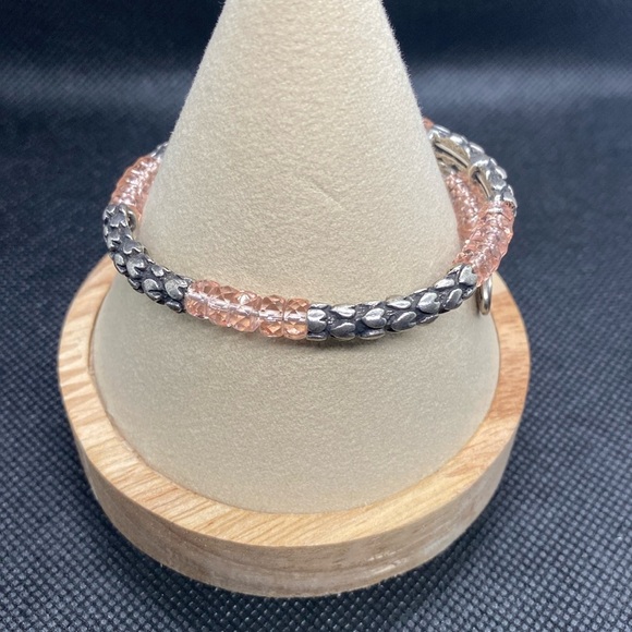 💞ALEX AND ANI💞Heart & Pink Beaded Wrap in Rafaelian Silver - Picture 2 of 6